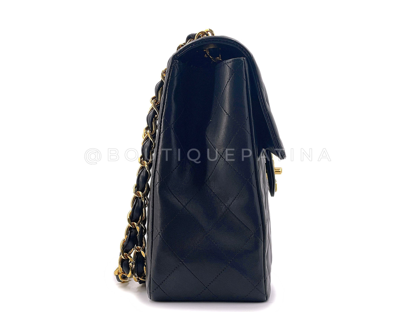 Chanel 1994 Vintage Black Maxi Classic Flap Bag 24k GHW FTD