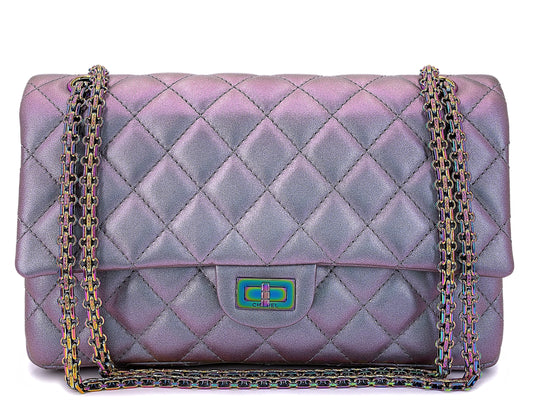 Chanel Violet Mermaid Iridescent 2.55 Reissue Classic Double Flap Bag 226 Medium