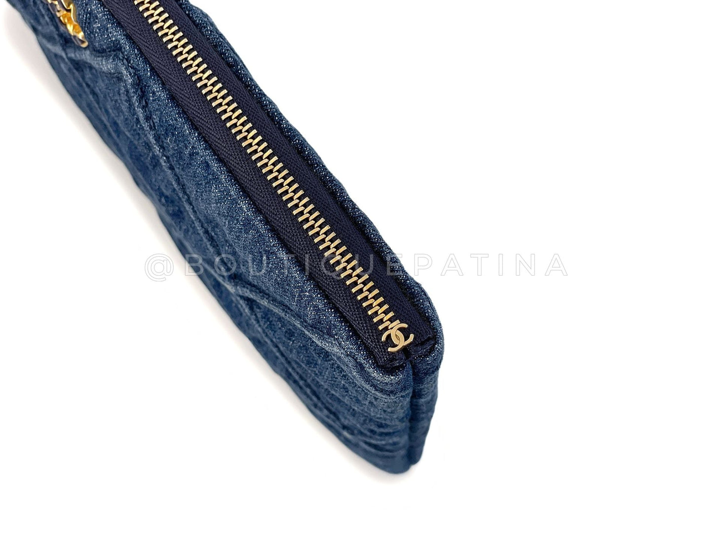 Chanel 19 Blue Denim Medium O Case Clutch Bag GHW U11