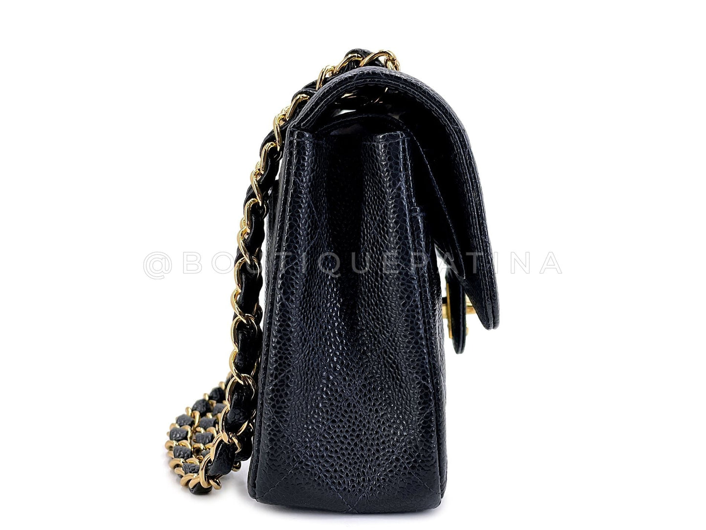 Chanel Vintage Small Caviar Classic Flap Bag Black 24k GHW 2003 9TI