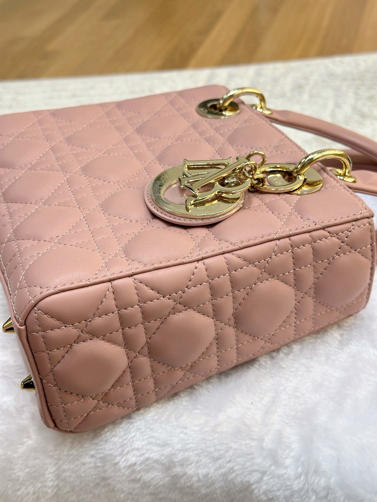 Christian Dior Small Lambskin Cannage My ABC Dior Lady Dior Pink