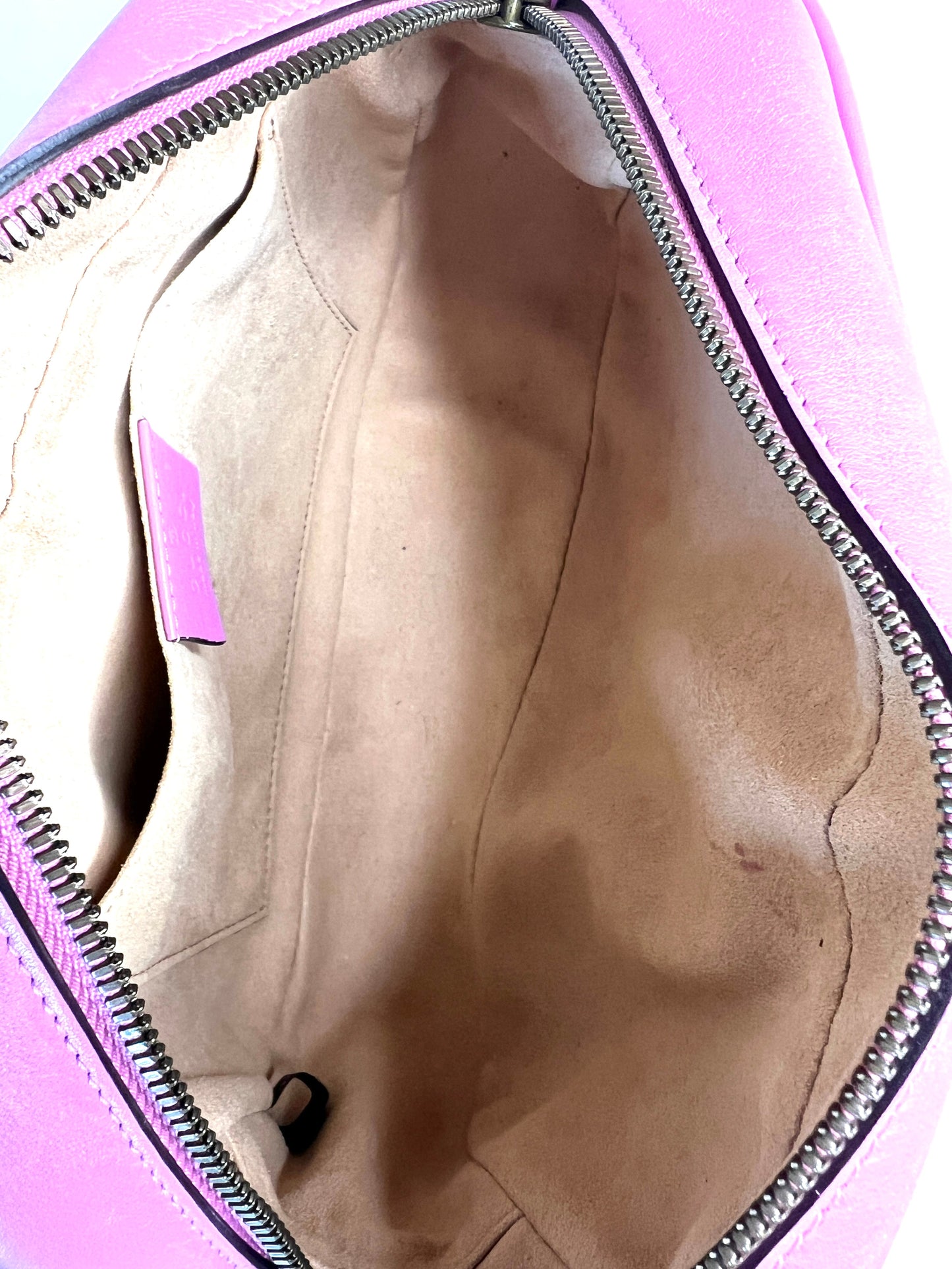 Gucci GG Marmont Small Pink Leather Camera Shoulder Bag - Preloved