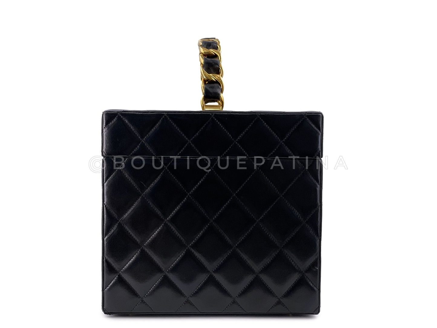 Chanel Vintage Box Vanity XL Quilted Bag Case 24k GHW 1994 PZ8