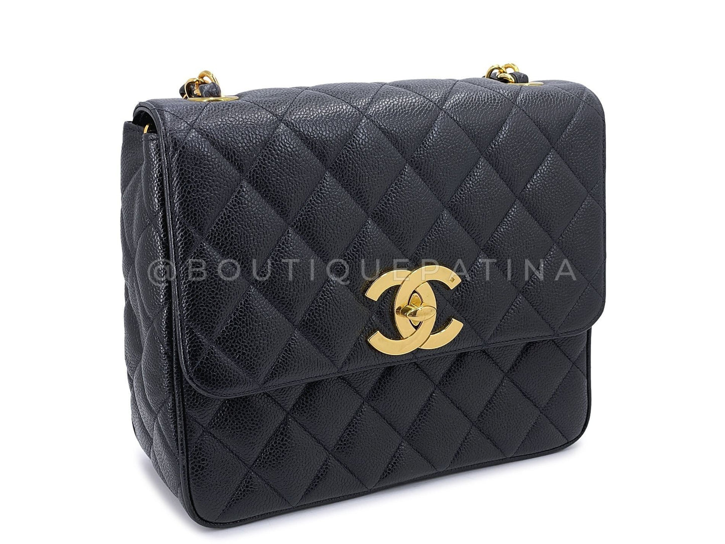 Chanel Vintage Caviar Tall Flap Bag Crossbody Black 1994 24k GHW Crossbody