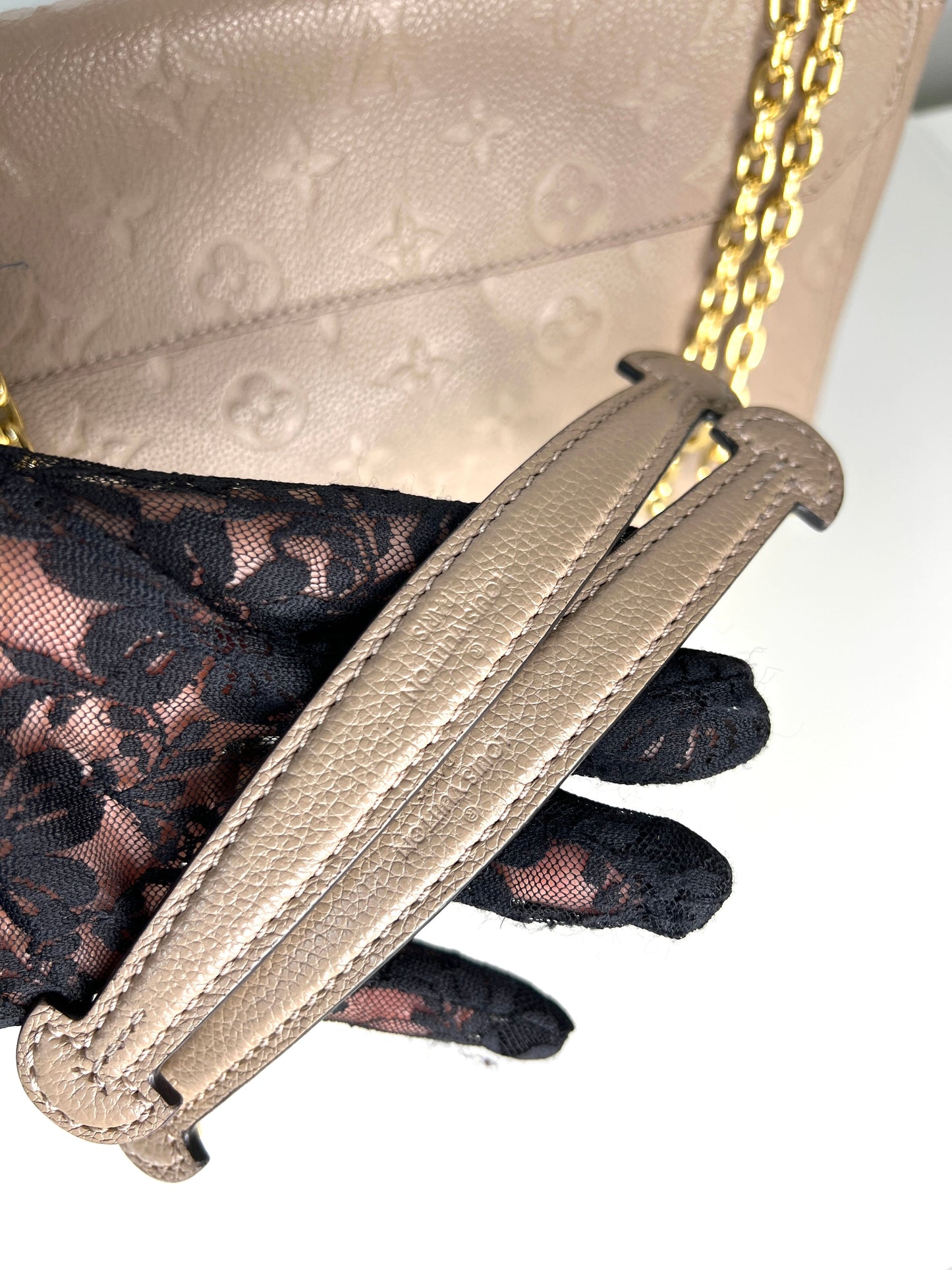 Louis Vuitton Pre-Loved Vavin PM beige Empreinte Leather Shoulder Bag