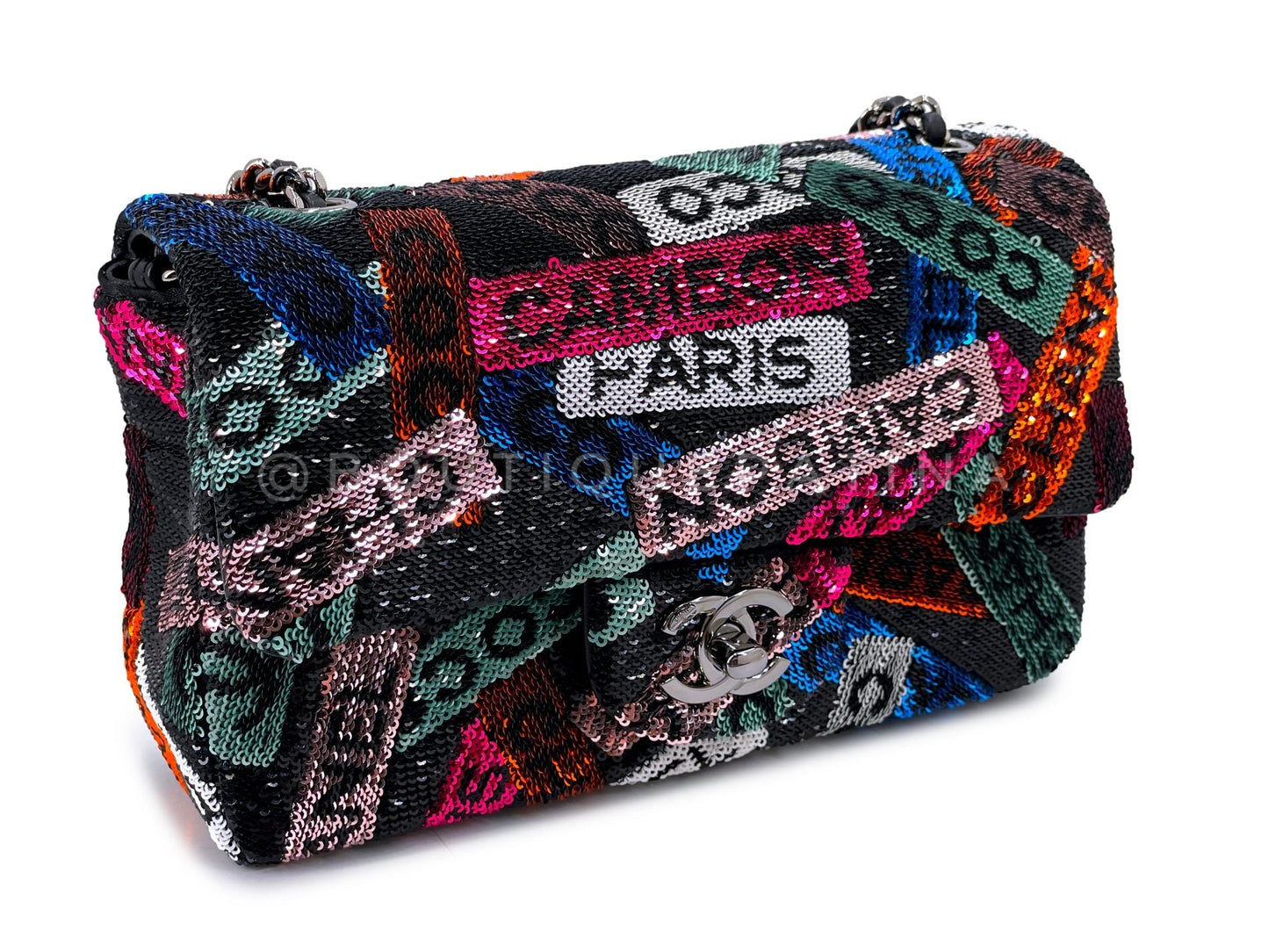 Chanel Rainbow Glitter-Sequin Mini Flap Bag 24C Multicolor Rectangular RHW JLR