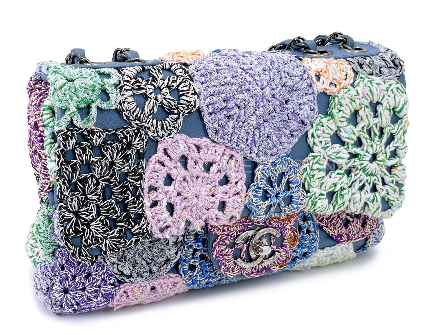 Chanel 16C Paris Seoul Rainbow Crochet Flap Bag RHW SZ3