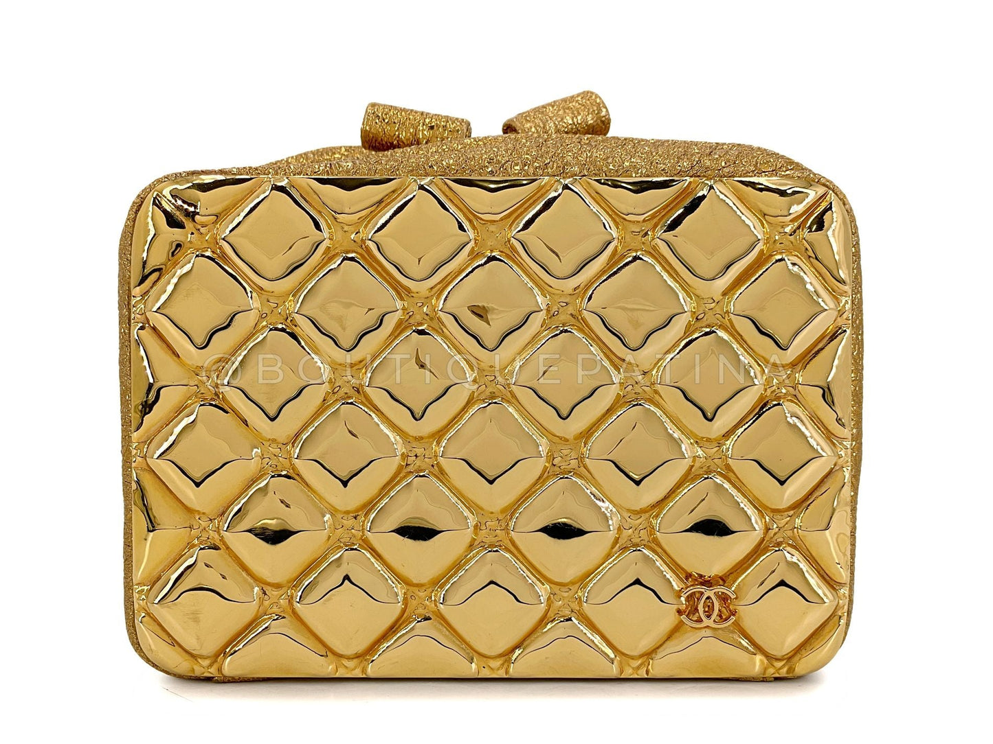 Chanel 2009 Vintage Paris-Moscou Moscow Gold Plated Crystal Lionhead Clutch Bag XSN