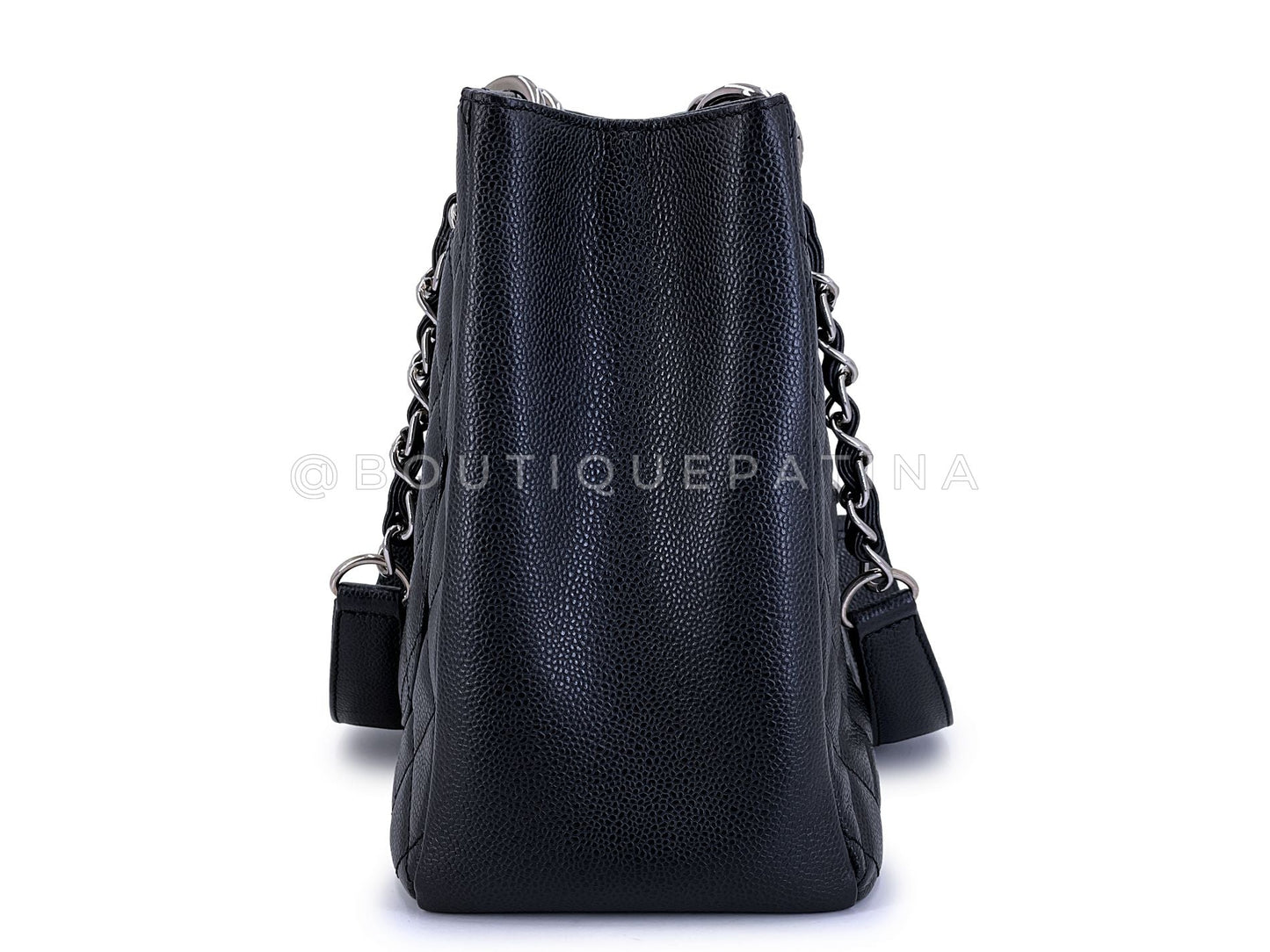 Chanel Black Caviar Grand Shopper Tote GST Bag SHW KH9