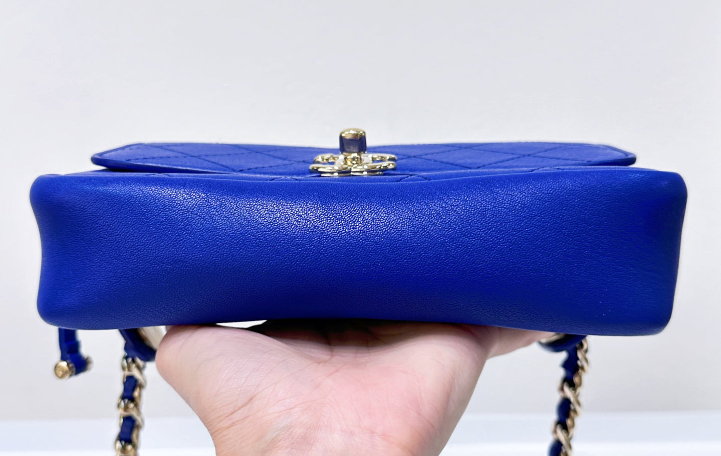 CHANEL Calfskin Casual Trip Waist Bag Blue