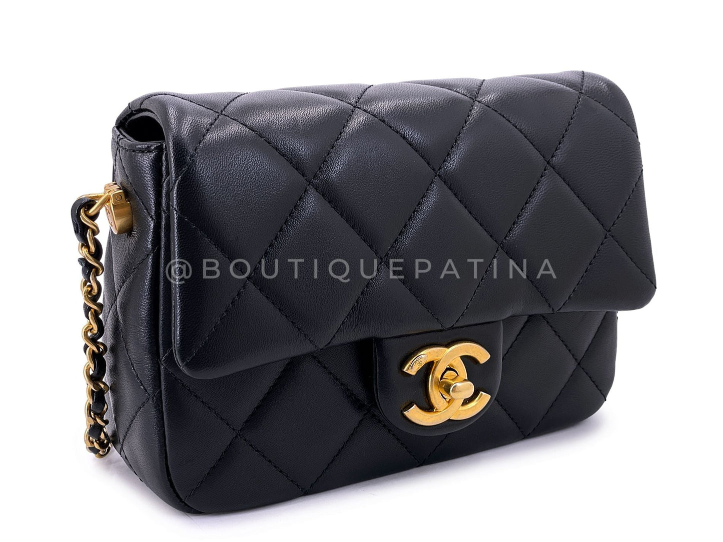 Chanel 2021 Black Mini Flap My Perfect Pearl Chain Bag GHW X4O