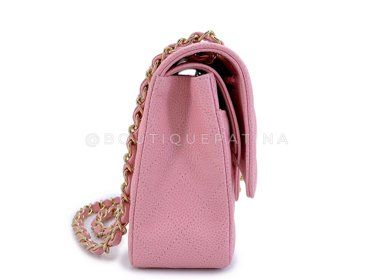 Chanel 2004 Vintage Pink Sakura Caviar Medium Classic Double Flap Bag 24k GHW BPI