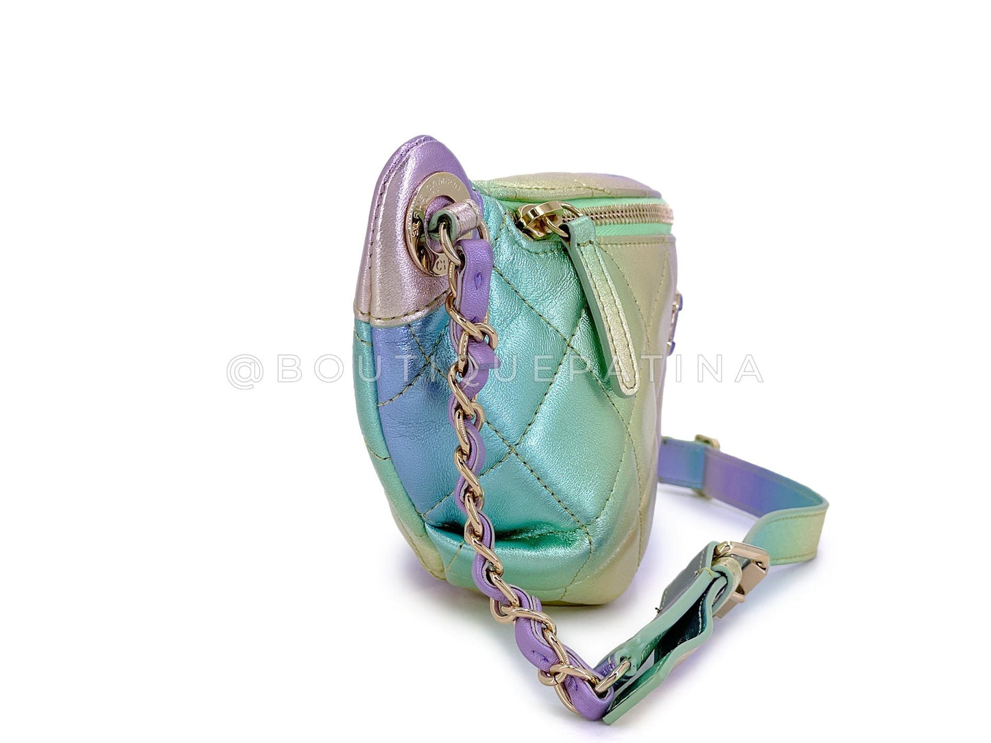 Chanel 24C Ombre Gradient Rainbow Iridescent Metallic Fanny Pack Bum Bag 5BL