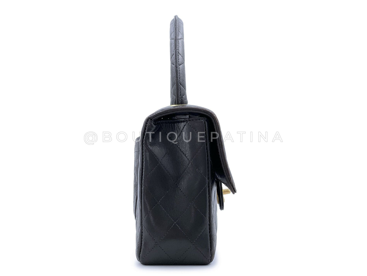 Chanel 1994 Vintage Parent Child Bag Kelly Flap Set Black 24k GHW 42F