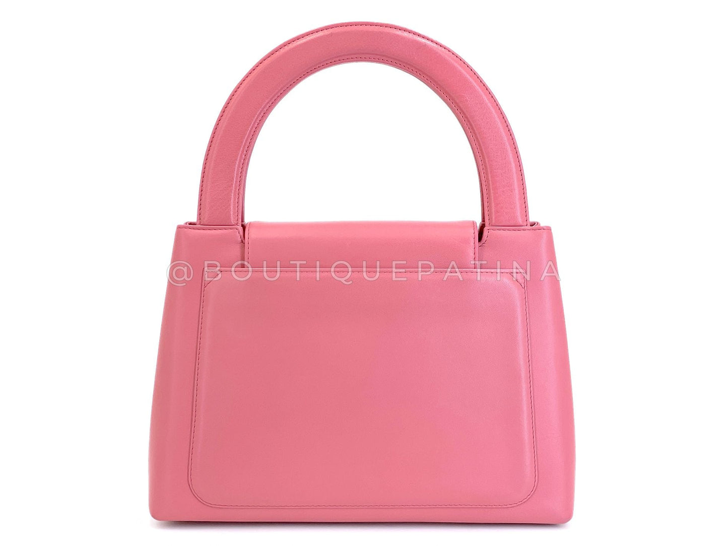 Chanel 1997 Vintage Rose Pink Evening Kelly Bag 24k GHW Lambskin Q54