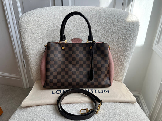 Louis Vuitton Brittany Tote in Damier Ebene and Rose Poudre (RRP £1660)