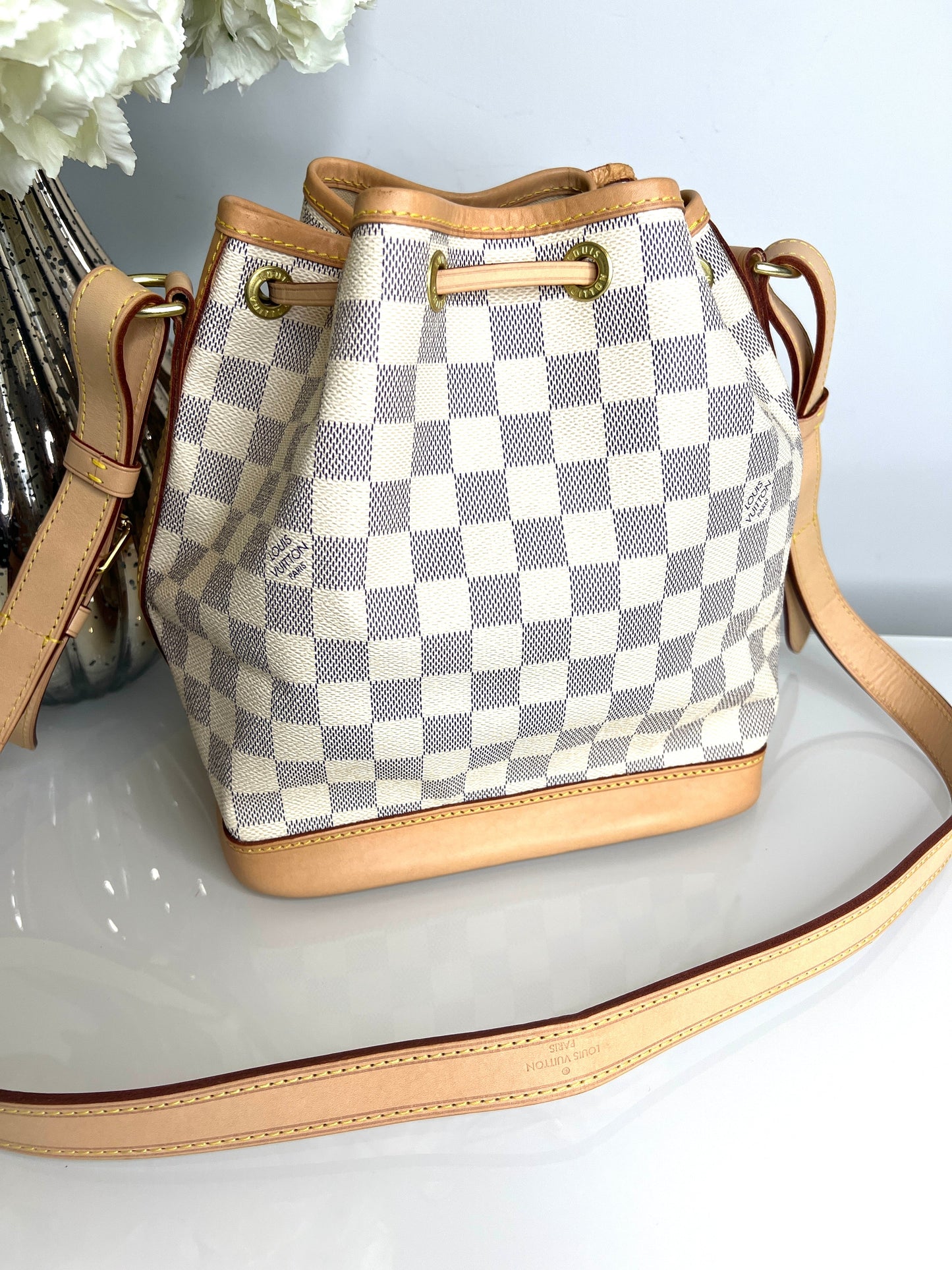 Louis Vuitton Preloved Noe BB Damier Azur Bucket Bag