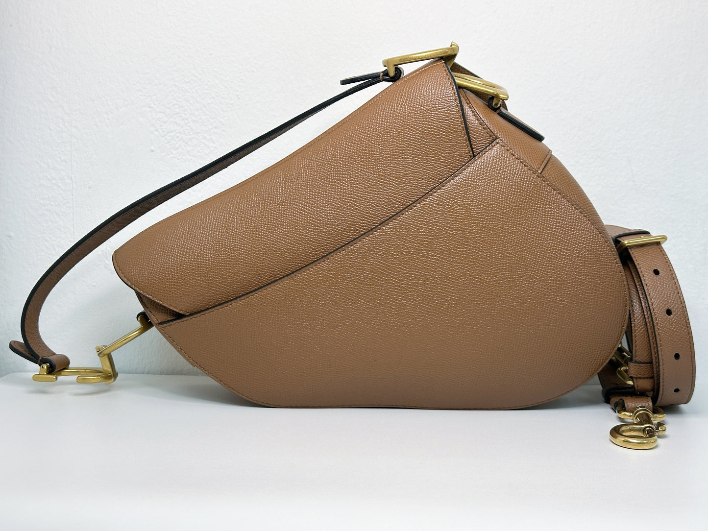 Christian Dior Saddle Bag with Strap Golden Saddle Grained Calfskin 2022 year