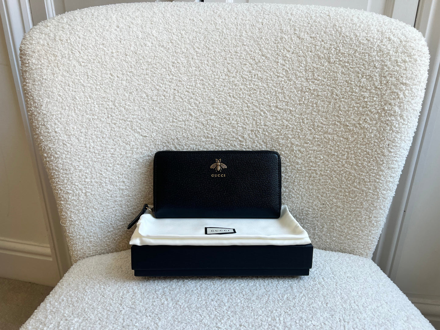 Gucci Black Animalier Wallet Zip Around (RRP £530)