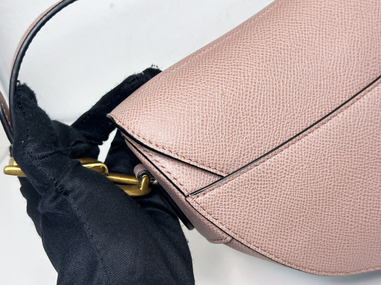 Christian Dior Saddle Bag with Strap Golden Saddle Nude Brush Grained Calfskin 2023 year