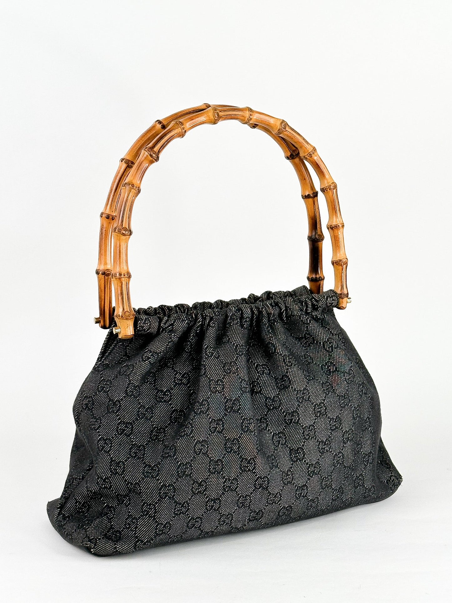 Gucci Bamboo GG Canvas Handbag