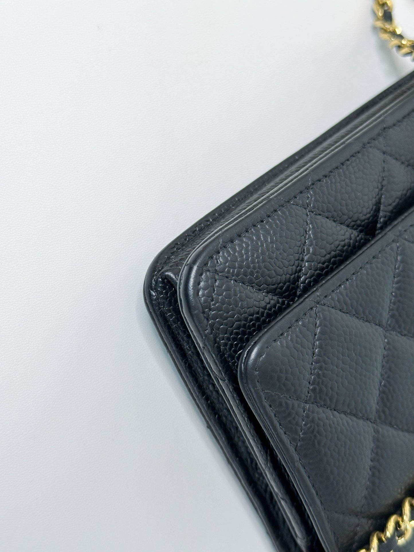 Chanel Classic Wallet on Chain Caviar Black GHW 2859 Holo card