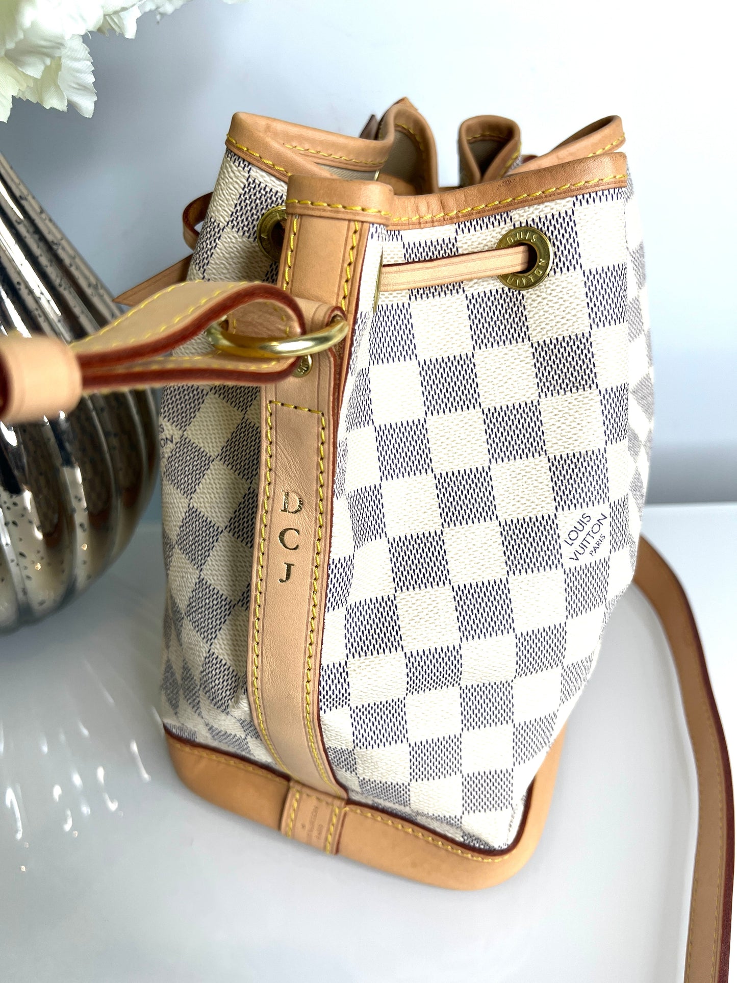 Louis Vuitton Preloved Noe BB Damier Azur Bucket Bag