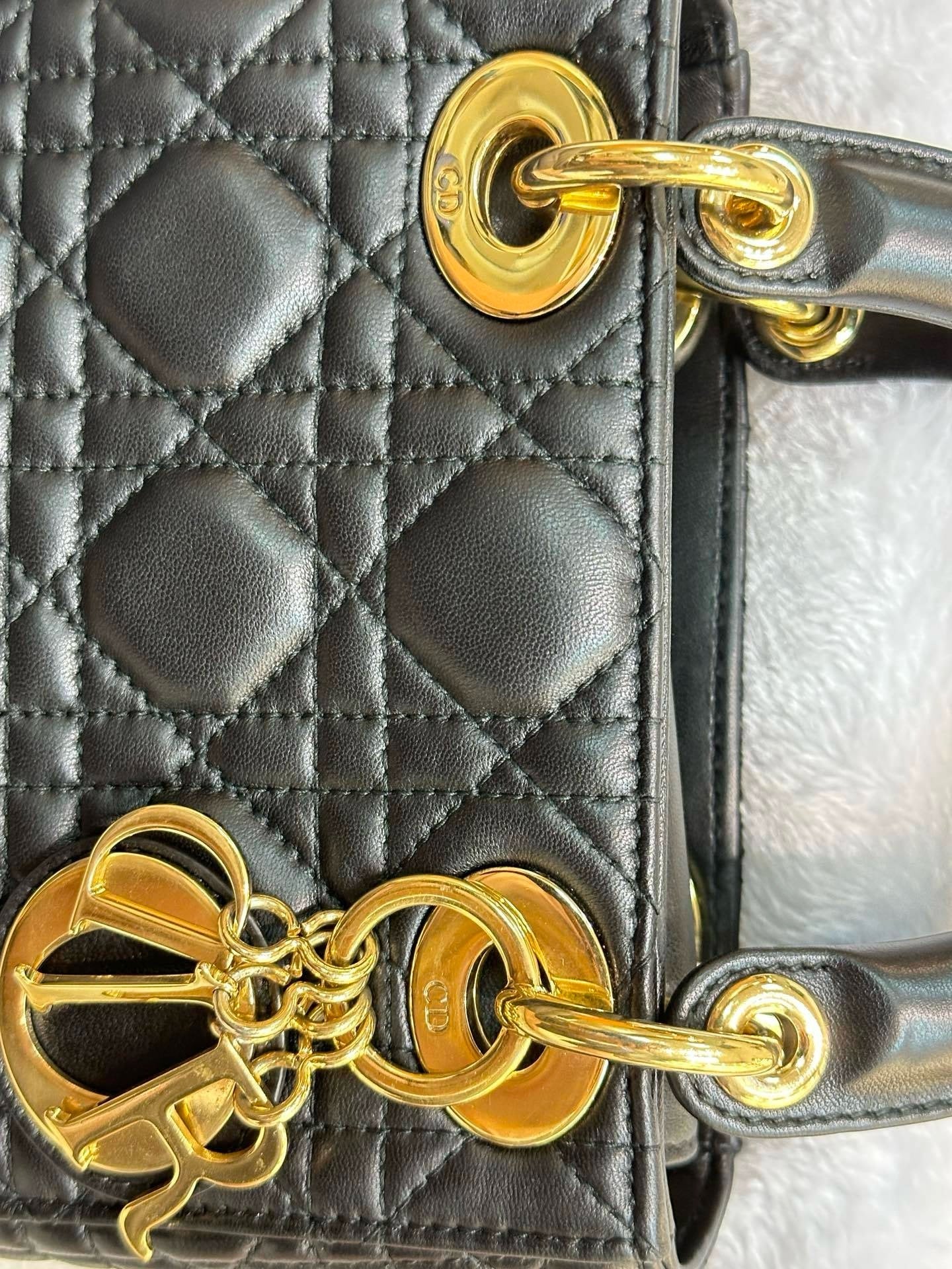 Christian Dior Mini Lambskin Cannage Lady Dior Black