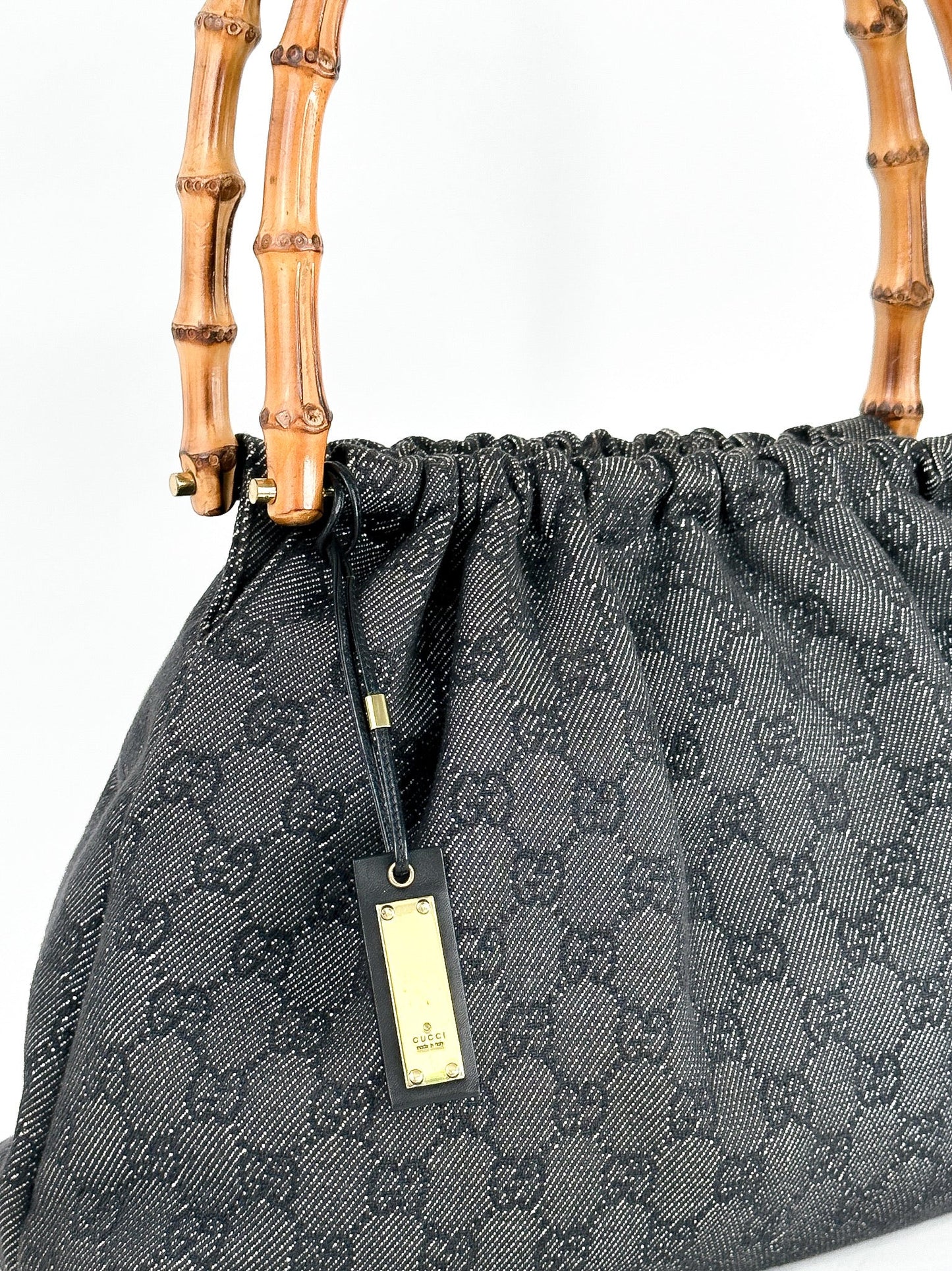 Gucci Bamboo GG Canvas Handbag