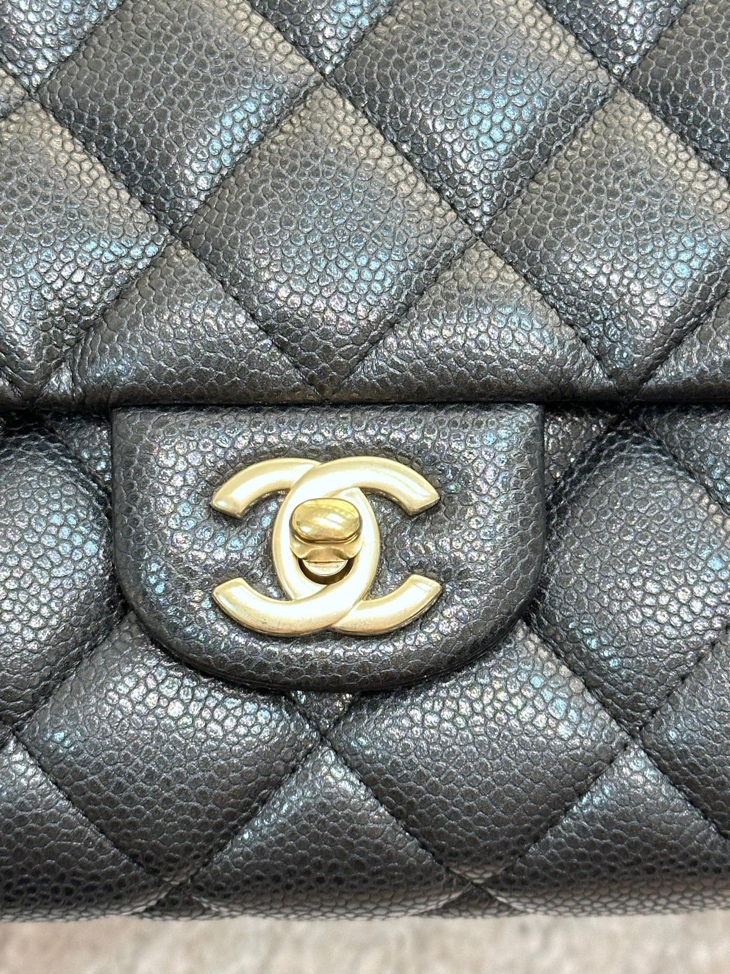 CHANEL Caviar Quilted Clutch With Chain Flap Black GHW