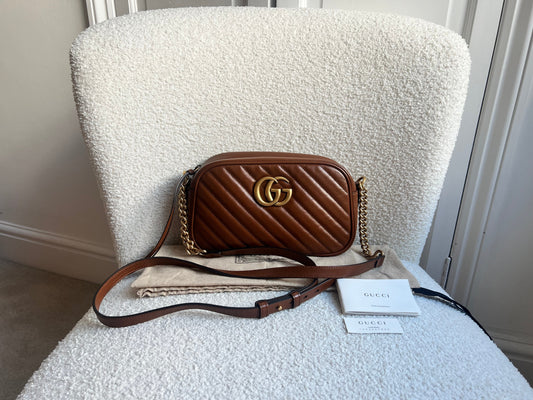 Gucci GG Brown Marmont Small Shoulder Bag (RRP £1440)