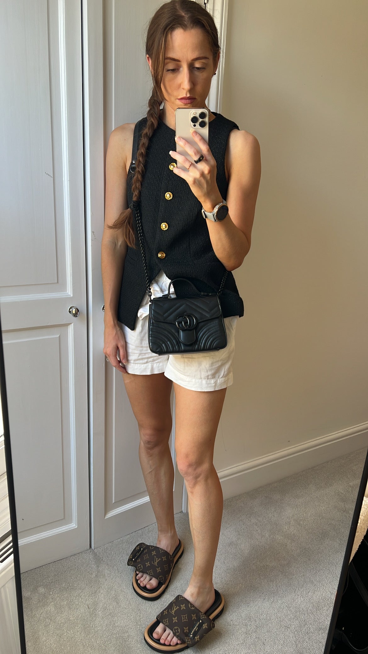 Gucci GG Black on Black Marmont Small Top Handle Bag (RRP £2,070)