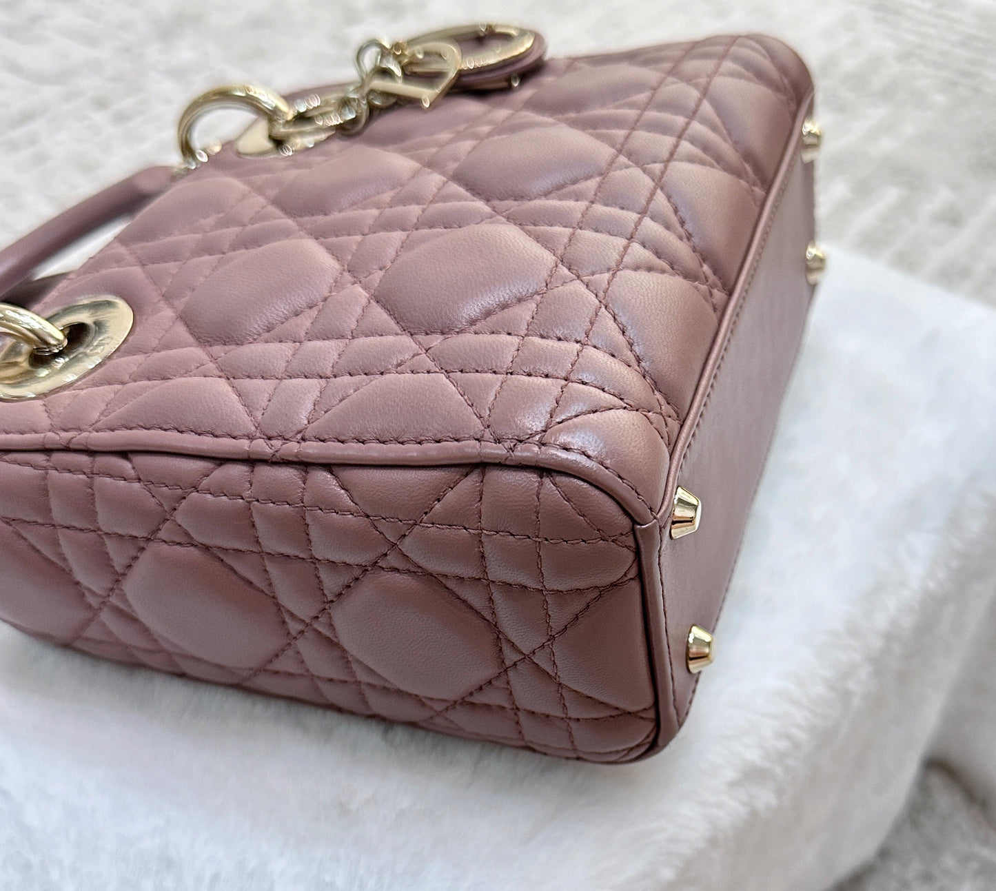 Mini Lady Dior Bag Blush Cannage Lambskin