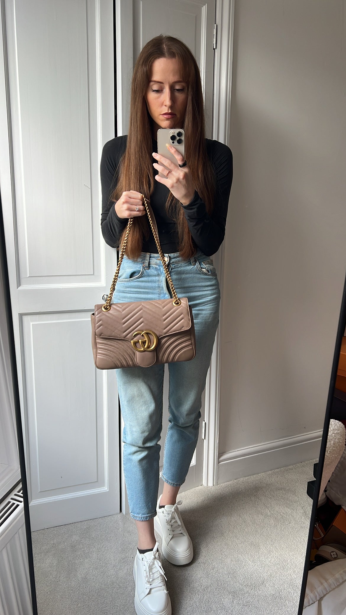 Gucci GG Dusty Pink Marmont Medium Shoulder Bag (RRP £2,070)