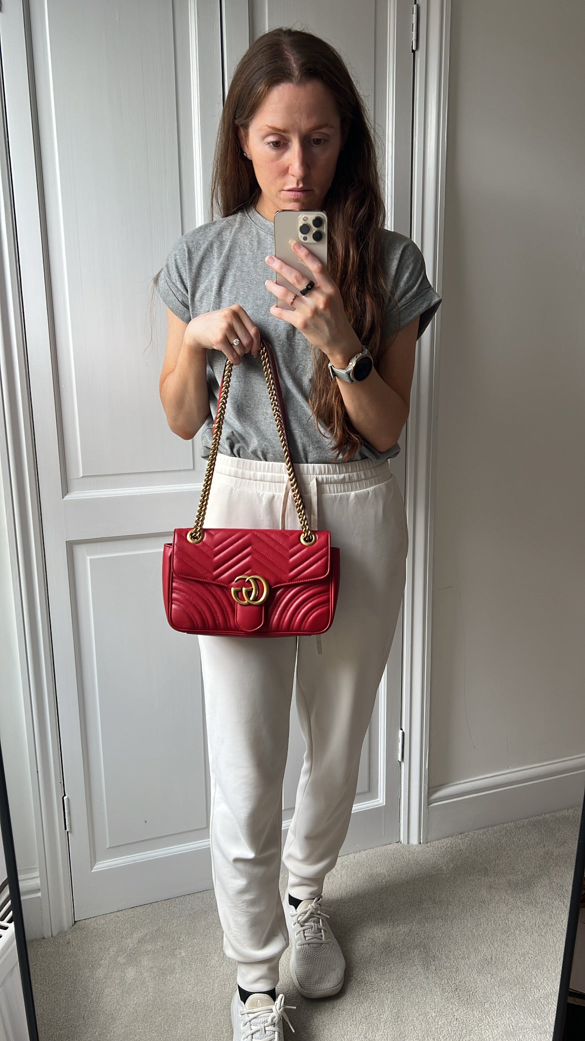 Gucci GG Hibiscus Red Marmont Small Shoulder Bag (RRP £2,070)