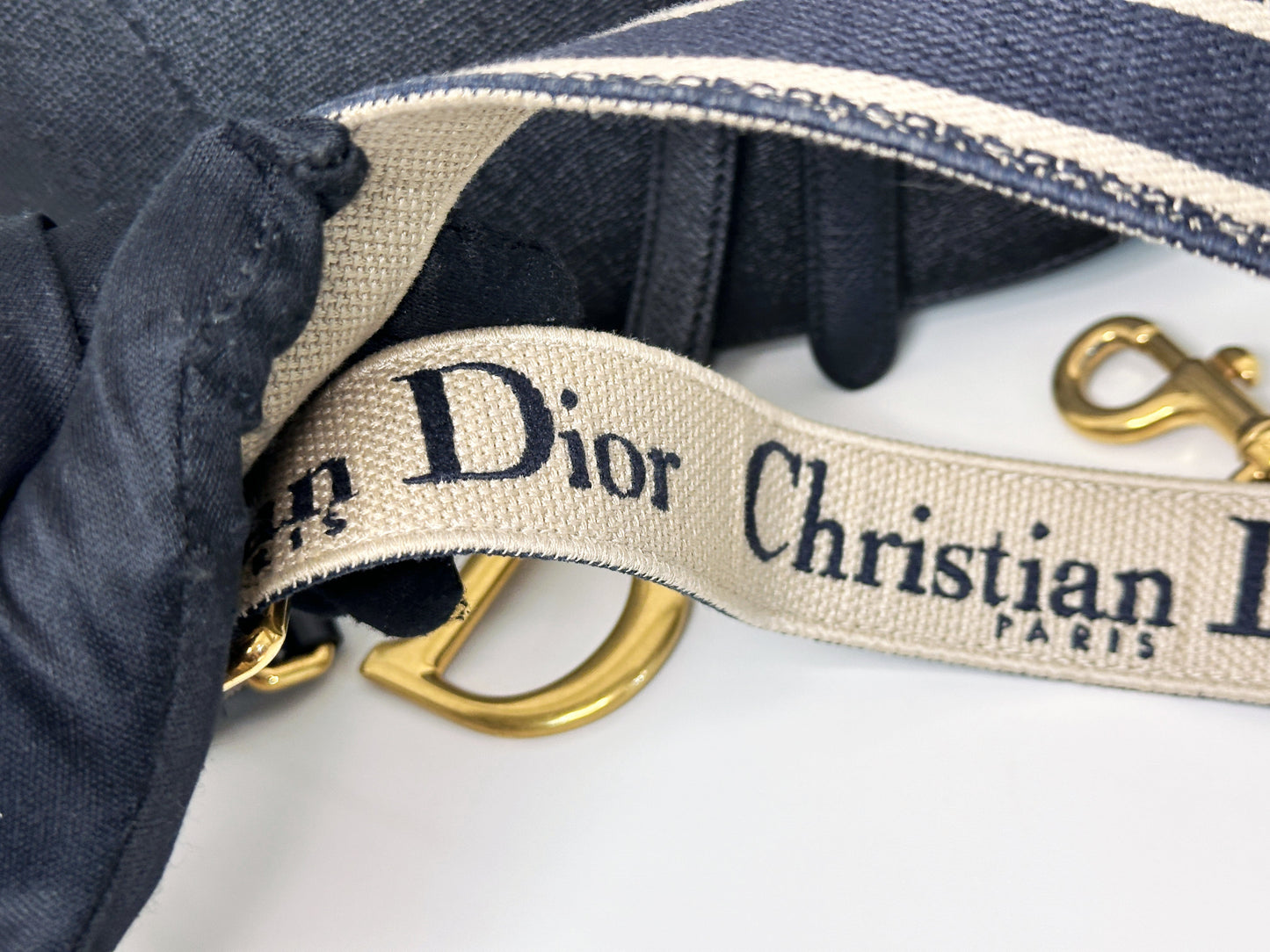 Christian Dior Saddle Bag with Strap Golden Saddle Black Calfskin 2022 year