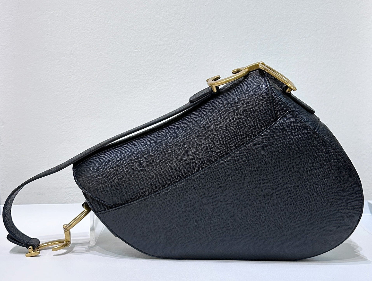 Christian Dior Meidum Leather Saddle Bag Black