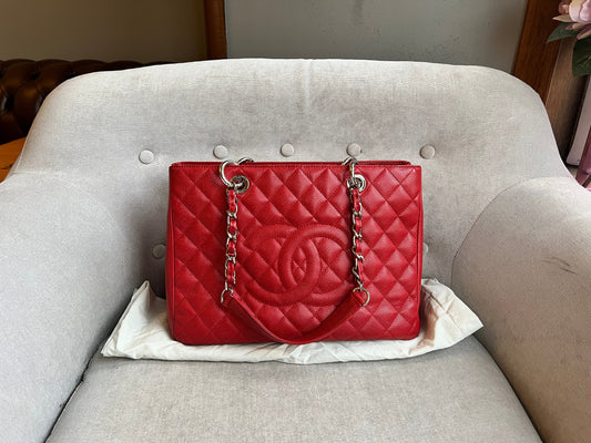 Chanel Red Caviar Grand Shopper Tote (GST)