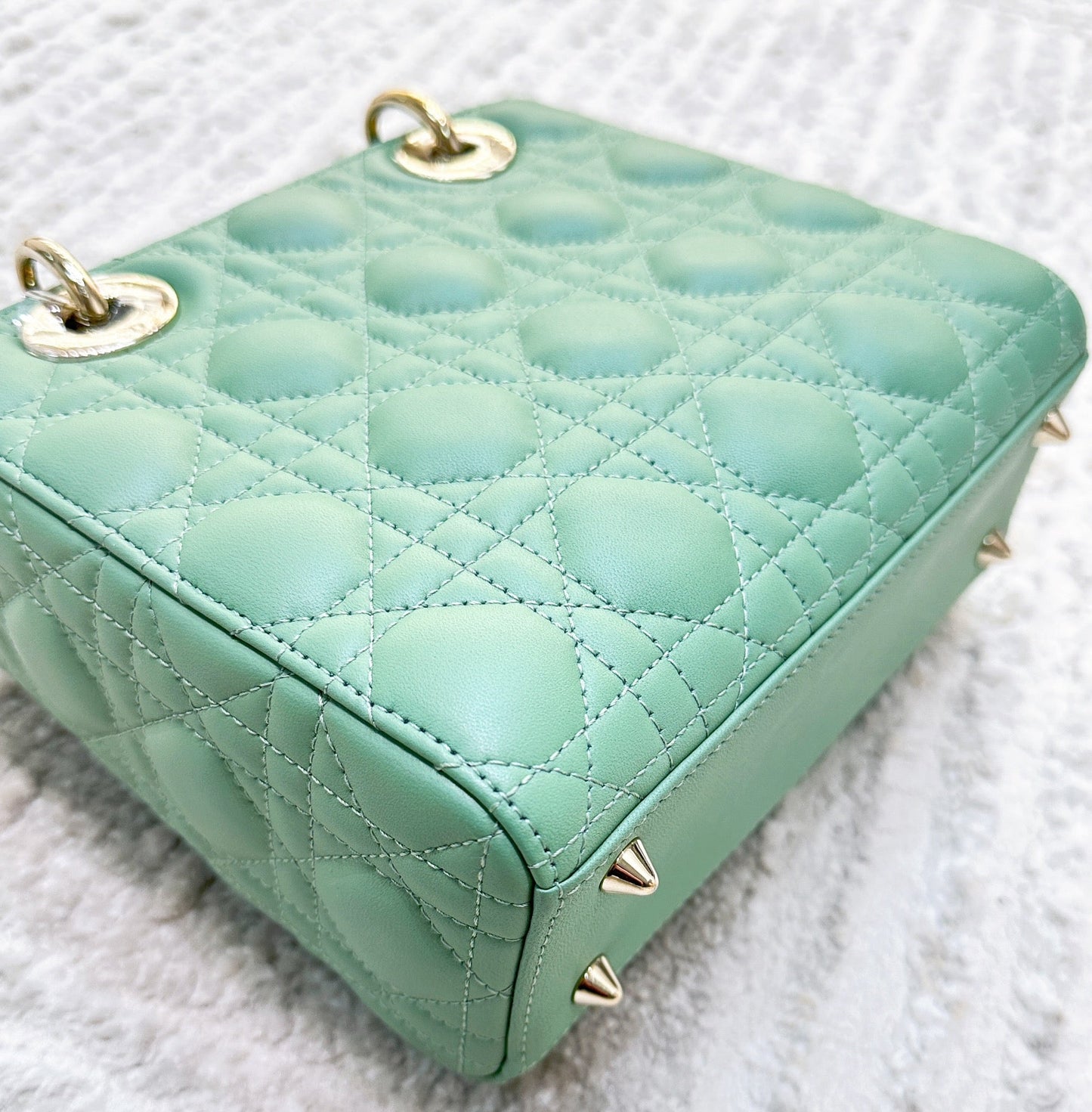 Small Lady Dior My ABCDior Bag Green Cannage Lambskin