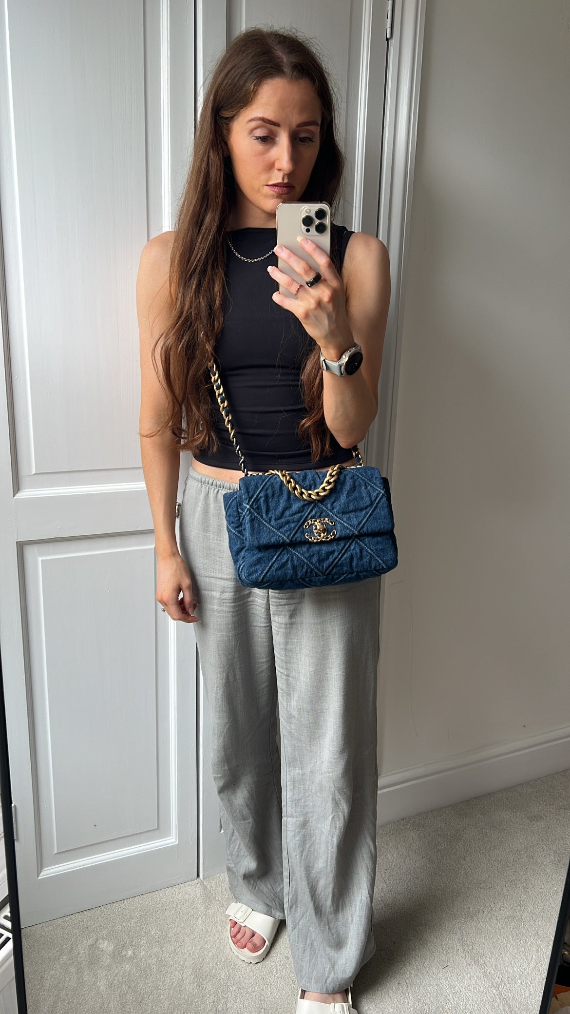 Chanel Small 19 in Blue Denim