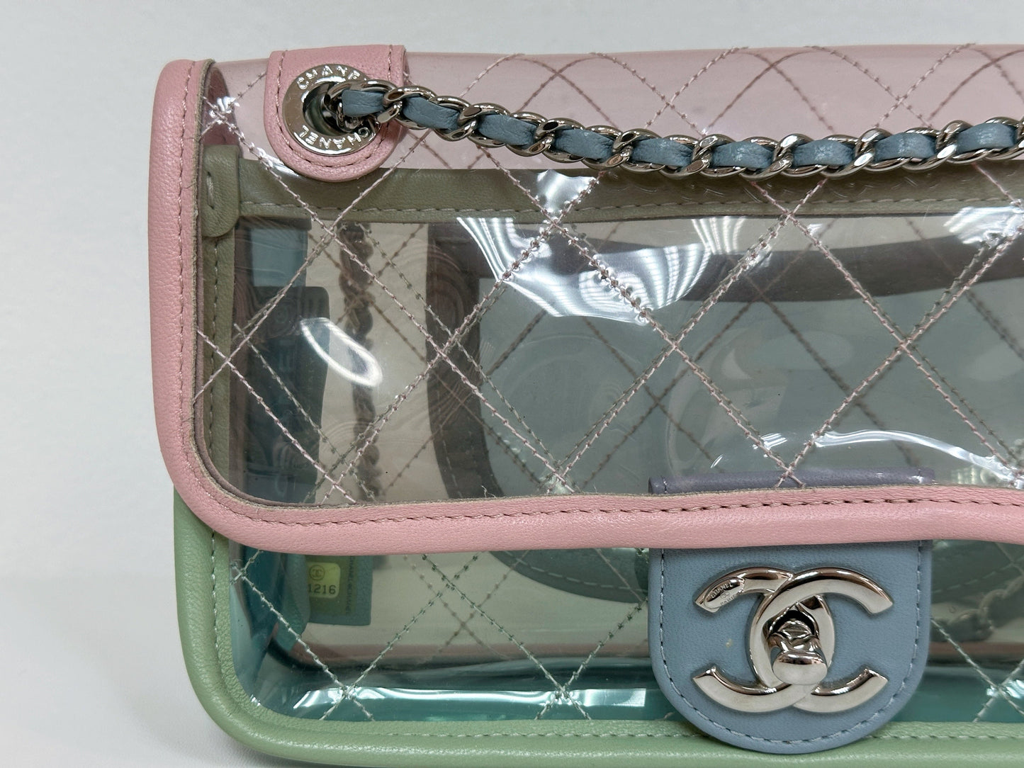 Chanel Coco Splash PVC Mini Flap Bag Pink/Blue/Green 2576 holo