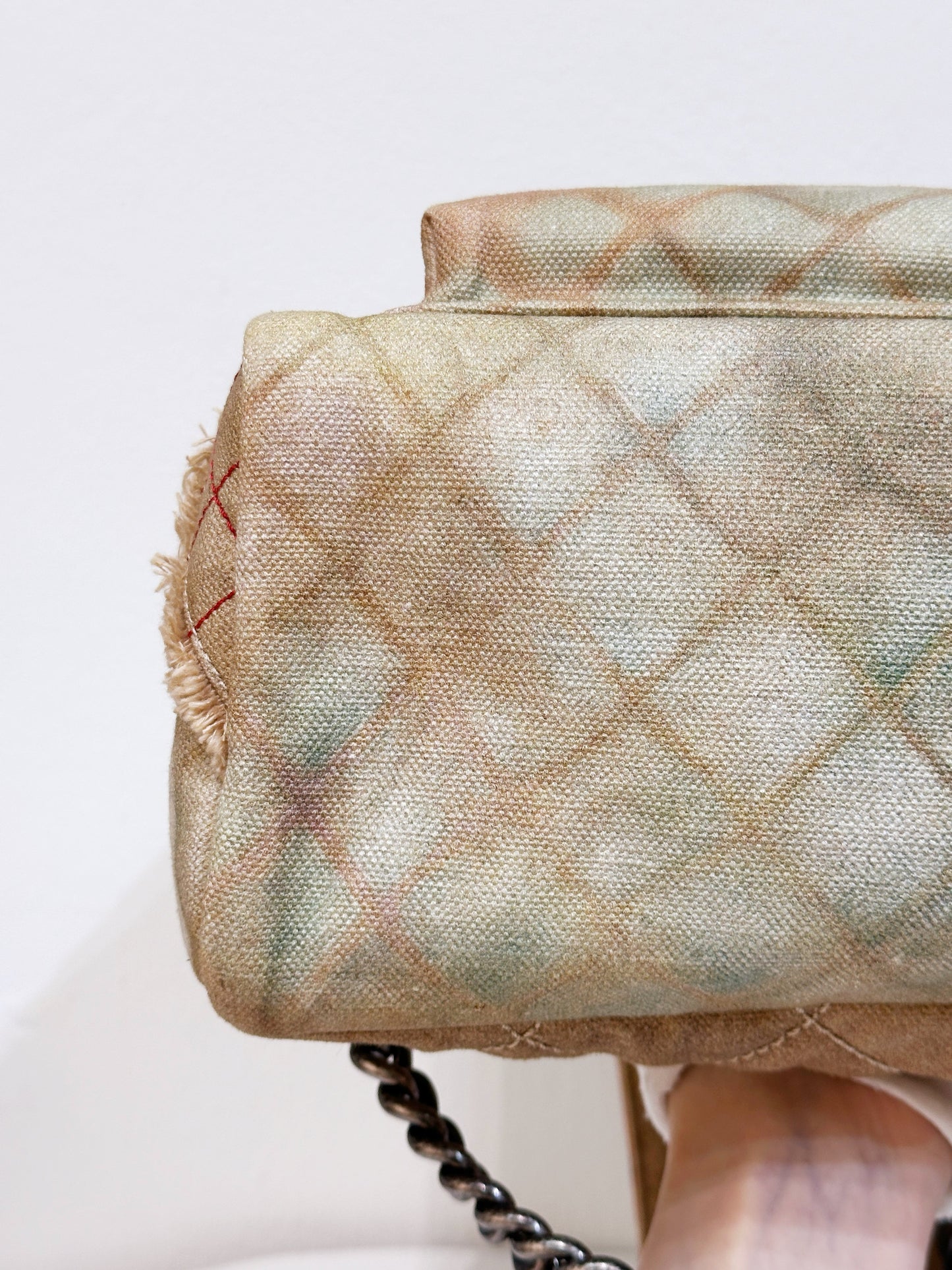 Chanel Graffiti Printed Canvas Medium Backpack Beige 1958 holo card
