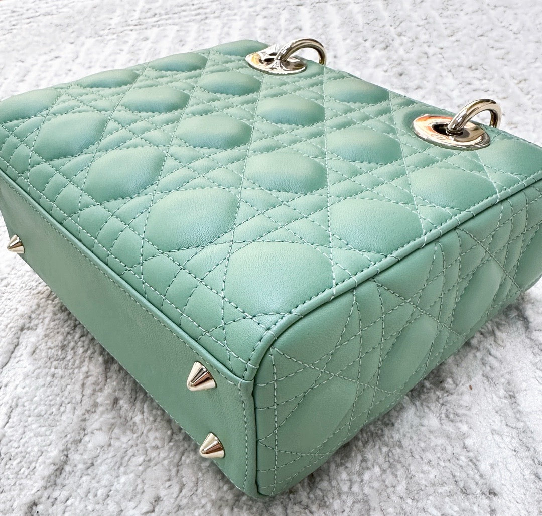 Small Lady Dior My ABCDior Bag Green Cannage Lambskin