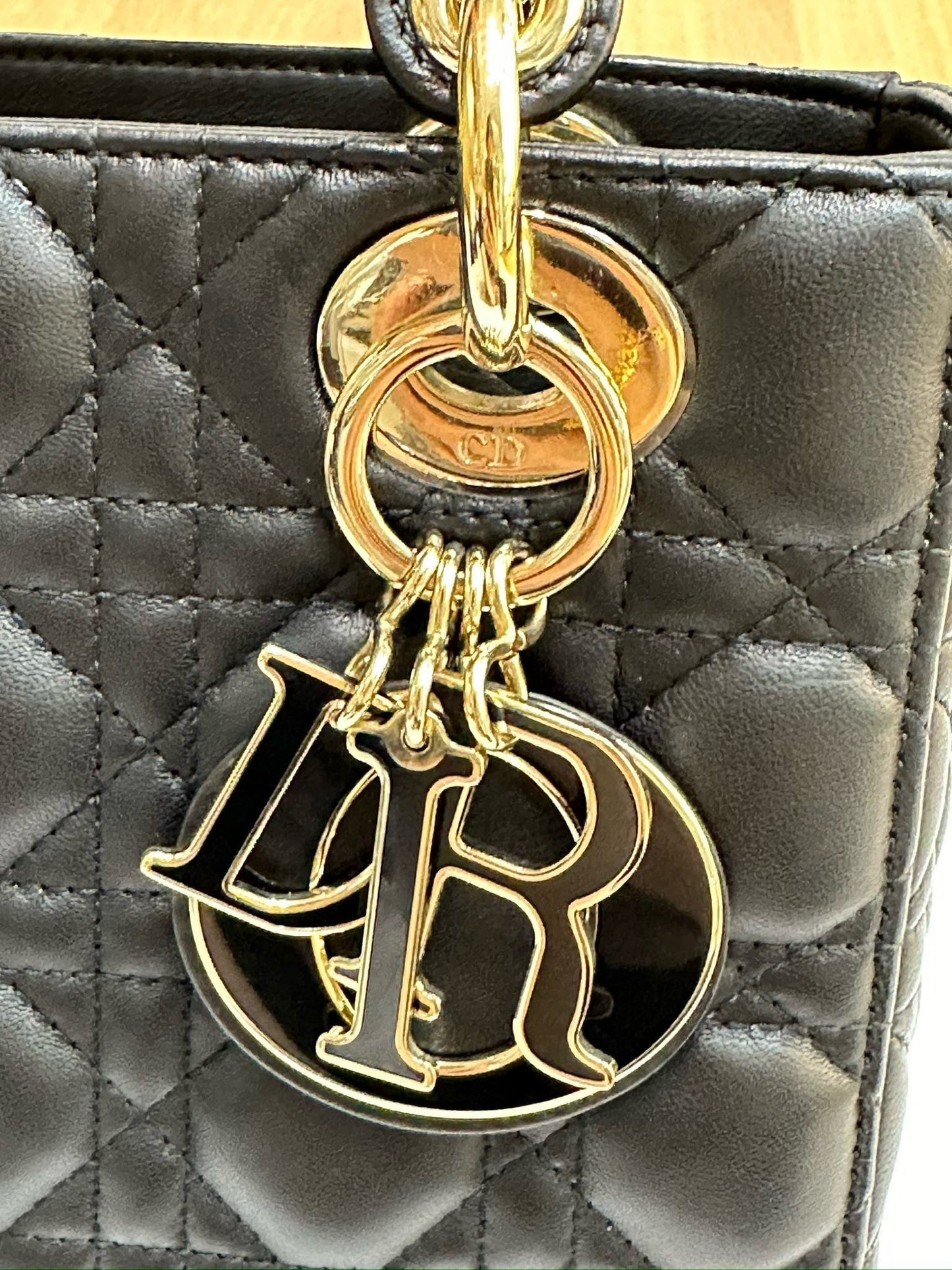 Christian Dior Small Cannage Lambskin My Lady Dior ABC Bag Black GHW