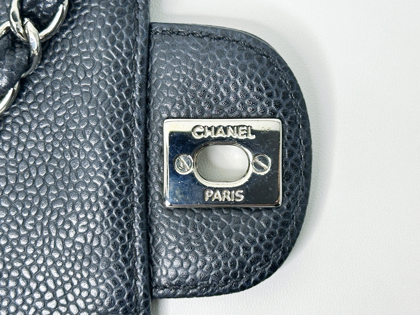 Chanel Caviar East West Flap Bag Black SHW 1131 holo card