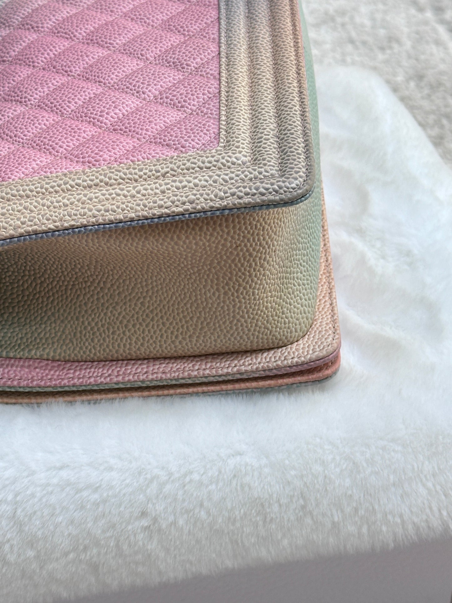 Chanel Rainbow Qulited Caviar LeBoy Bag Medium