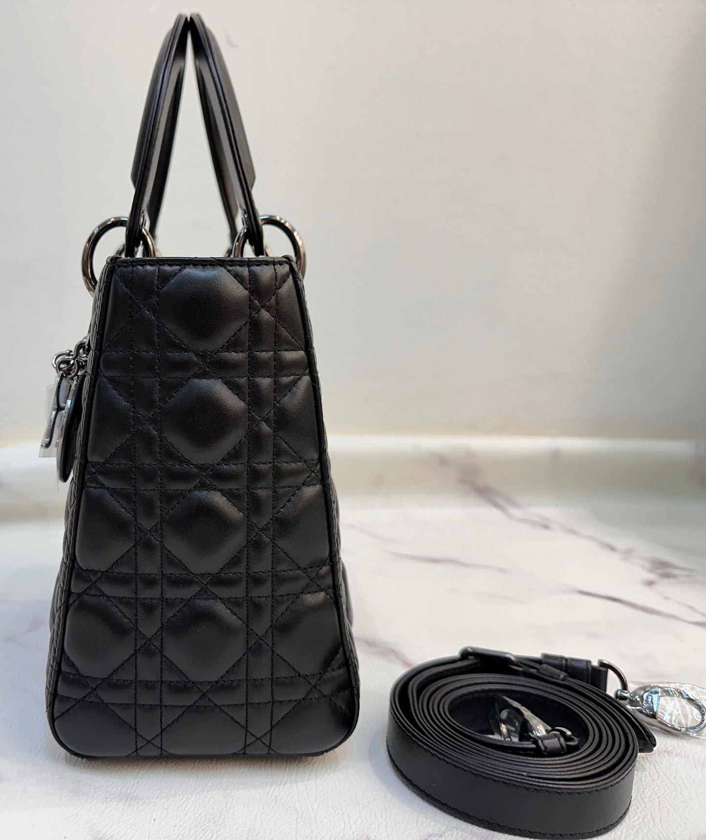 Medium Lady Dior Bag Black Gary Cannage Lambskin