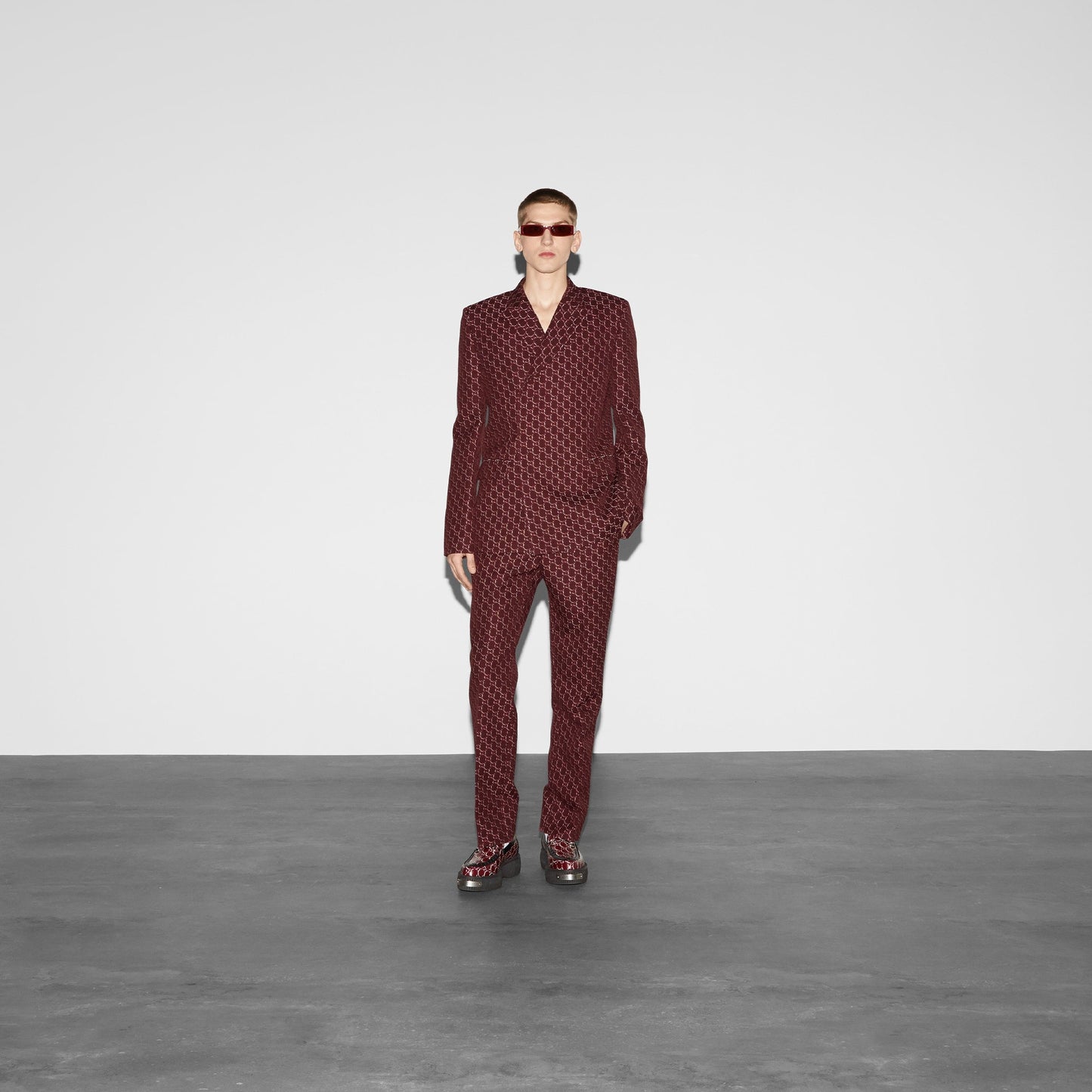 Wool Jacket With GG Shadow