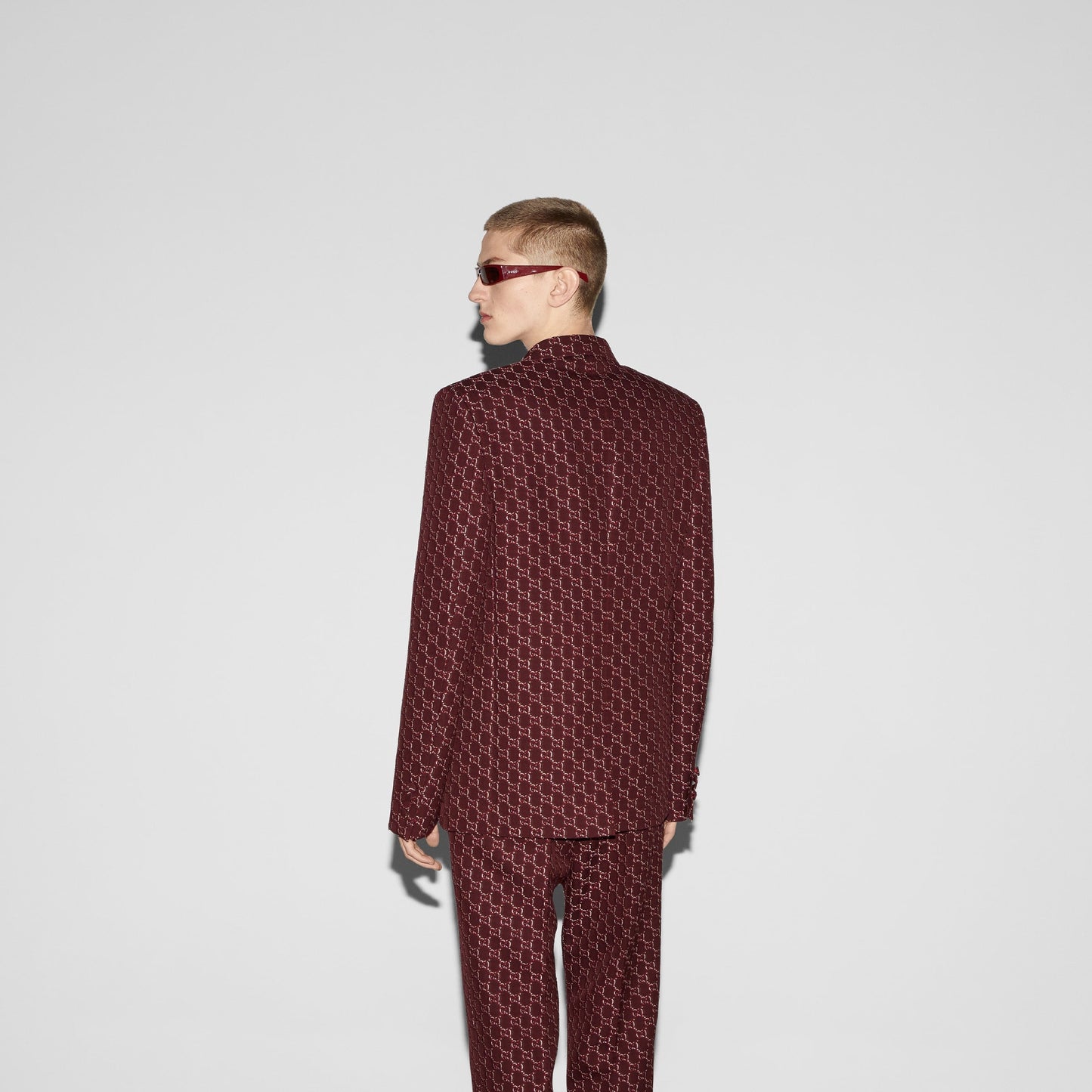 Wool Jacket With GG Shadow