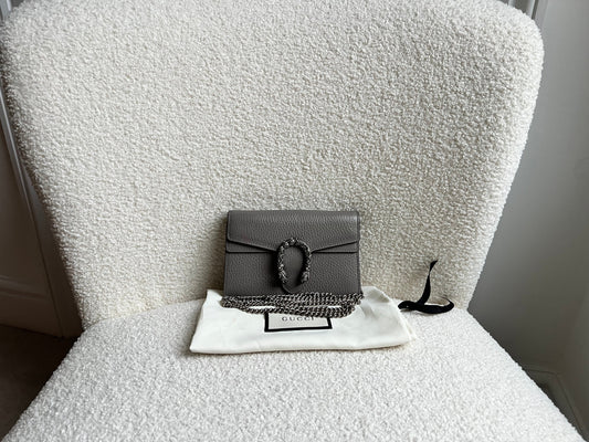 Gucci Dionysus GG Grey Super Mini Shoulder Bag (RRP £985)